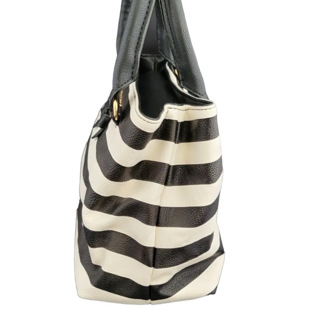 Betsey Johnson Striped Handbacg Crossbody Purse Bag - Picture 6 of 8